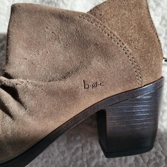 BOC Born Concept Boots Womens 7 M Slouch Ankle Bootie Z59917 Brown Suede Heels - Picture 5 of 8